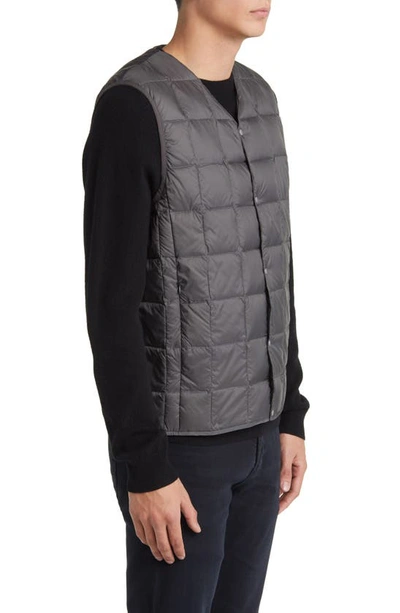 Shop Taion Quilted Packable Water Repellent 800 Fill Power Down Vest In Charcoal