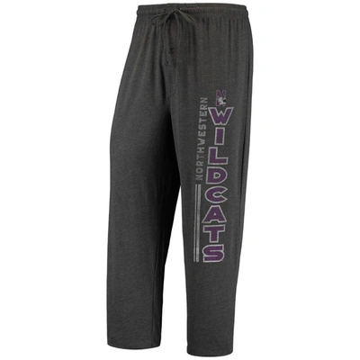 Shop Concepts Sport Heathered Charcoal/purple Northwestern Wildcats Meter T-shirt & Pants Sleep Set In Heather Charcoal