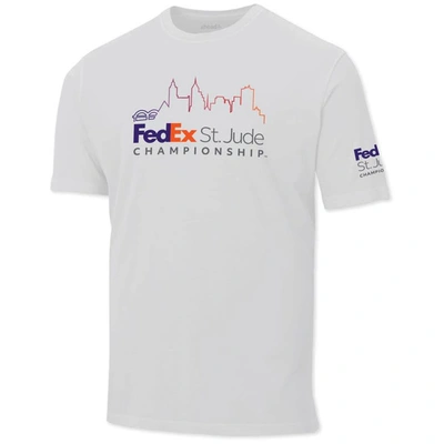 Shop Ahead White 2023 Fedex St. Jude Championship Chapman Skyline T-shirt