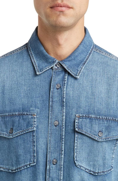 Shop Citizens Of Humanity Cairo Denim Button-up Utility Shirt In Recess