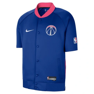 Shop Nike Navy Washington Wizards 2022/23 City Edition Showtime Raglan Short Sleeve Full-snap Jacket