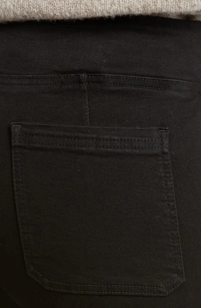 Shop Frame Jetset Flare Pull-on Jeans In Sheen Noir