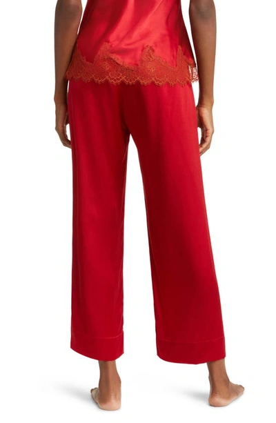 Shop Simone Perele Dream Satin Pajama Pants In Tango Red