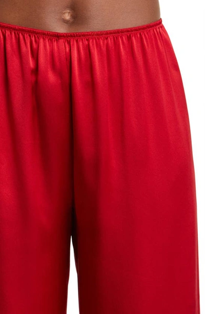 Shop Simone Perele Dream Satin Pajama Pants In Tango Red