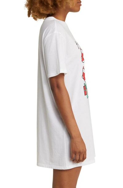 Shop Bp. Retro Graphic Short Sleeve Sleep Shirt In White Graphic Xmas Friends
