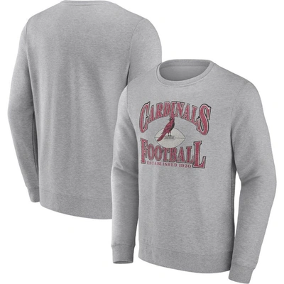 Shop Fanatics Branded Heathered Charcoal Arizona Cardinals Playability Pullover Sweatshirt In Heather Gray
