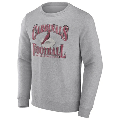 Shop Fanatics Branded Heathered Charcoal Arizona Cardinals Playability Pullover Sweatshirt In Heather Gray