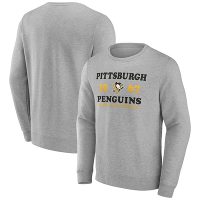 Shop Fanatics Branded Heather Charcoal Pittsburgh Penguins Fierce Competitor Pullover Sweatshirt