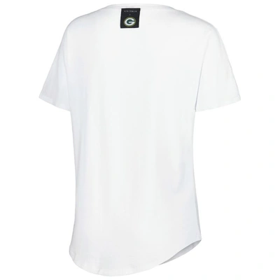 Shop Kiya Tomlin White Green Bay Packers Tri-blend V-neck T-shirt