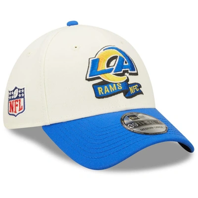 Shop New Era Cream/royal Los Angeles Rams 2022 Sideline 39thirty 2-tone Flex Hat