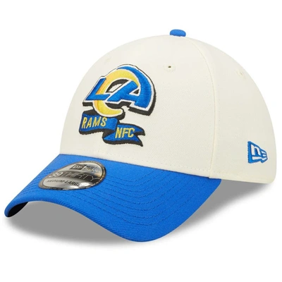 Shop New Era Cream/royal Los Angeles Rams 2022 Sideline 39thirty 2-tone Flex Hat