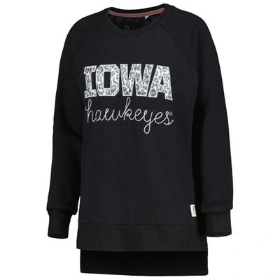 Shop Pressbox Black Iowa Hawkeyes Steamboat Animal Print Raglan Pullover Sweatshirt