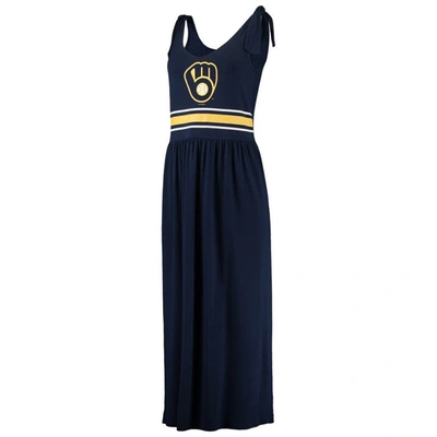 Shop G-iii 4her By Carl Banks Navy Milwaukee Brewers Game Over Maxi Dress