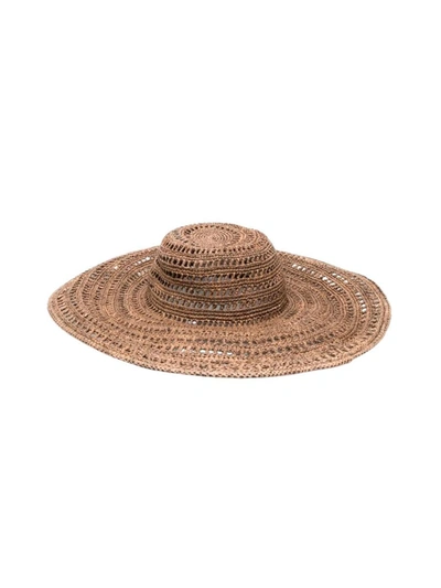 Shop Ibeliv Large Drilled Hat Accessories In Brown