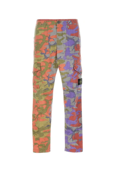 Shop Stone Island Pants In Camouflage