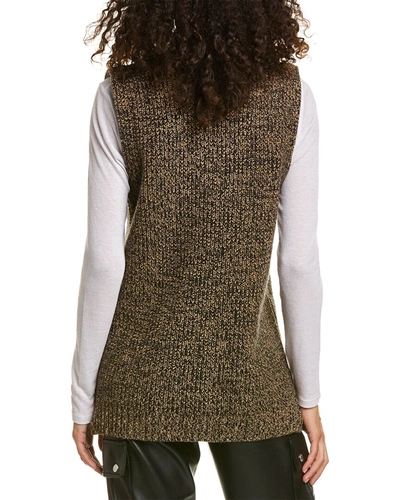 Shop Ganni Wool & Cashmere-blend Straight Fit Vest In Brown