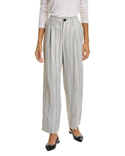 Shop Ganni Pleated Pant In Grey