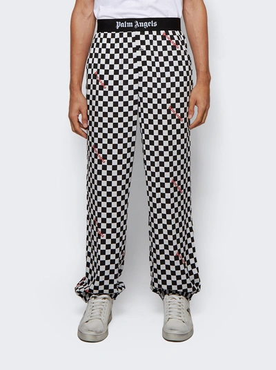 Palm Angels Damier Check Print Easy Pants In Black