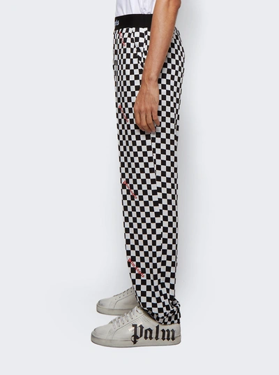 Palm Angels Damier Check Print Easy Pants In Black