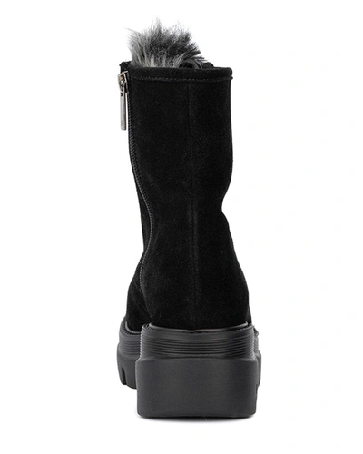 Shop Aquatalia Shailene Weatherproof Leather & Shearling Boot In Black