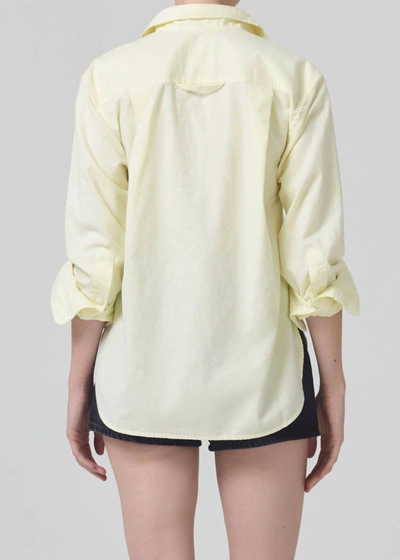 Shop Citizens Of Humanity Kayla Shrunken Shirt In Oxford Baby Yellow