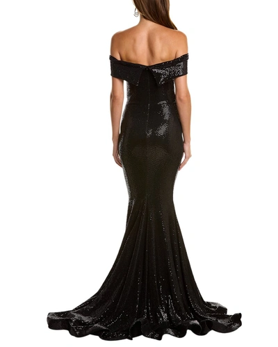 Shop Issue New York Sequin Gown In Black