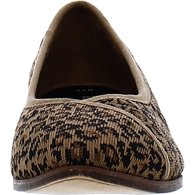 Shop Toms Katie Womens Animal Print Knit Ballet Flats In Brown