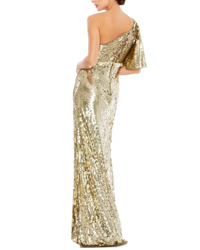 Shop Mac Duggal Column Dress In Gold
