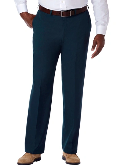 Shop Haggar Big & Tall Pro Gabardine Mens Classic-fit No-iron Dress Pants In Blue