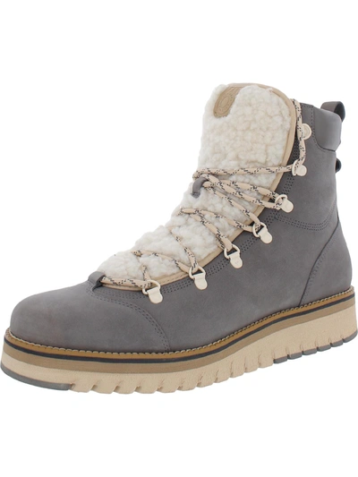 Shop Zerogrand Cole Haan Womens Leather Faux Fur Hiking Boots In Multi
