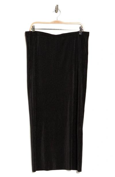 Tash And Sophie Plissé Midi Skirt In Black