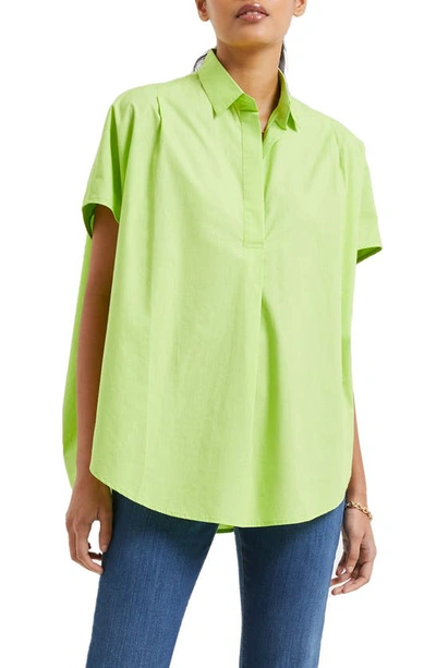 Shop French Connection Rhodes Popover Poplin Shirt In Sharp Green