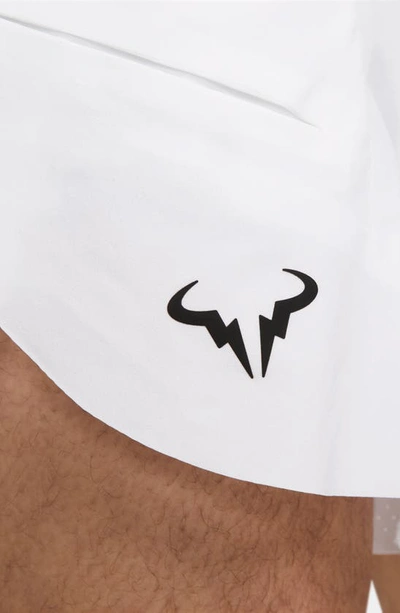 Shop Nike Dri-fit Adv Rafa Tennis Shorts In White/ Black