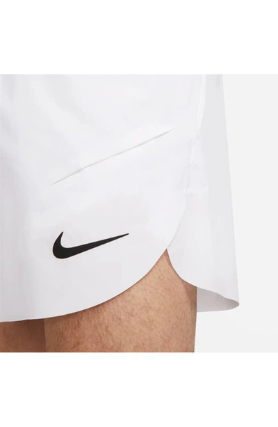 Shop Nike Dri-fit Adv Rafa Tennis Shorts In White/ Black