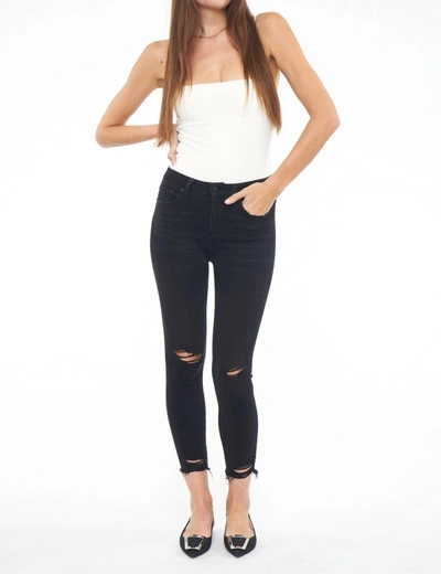 Shop Pistola Audrey Mid Rise Skinny Crop Jeans In Carbon In Black