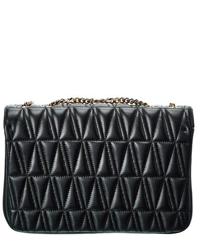 Shop Versace Virtus Quilted Leather Shoulder Bag In Black