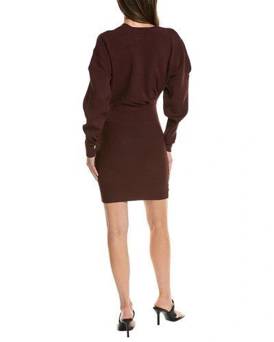 Shop Ganni Ribbed Mini Dress In Brown