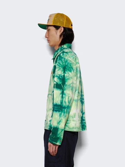 Shop Nahmias Tie Dye Zip Up Worker Jacket In Green