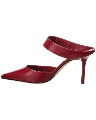 Shop Jimmy Choo Nell 85 Leather Pump In Red