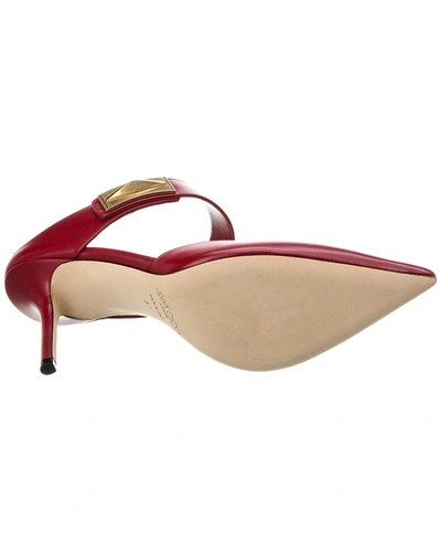 Shop Jimmy Choo Nell 85 Leather Pump In Red