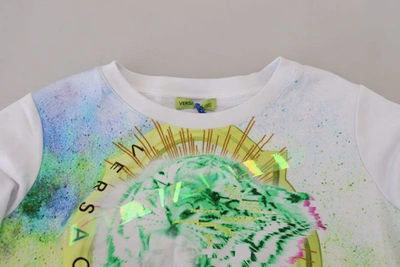 Versace Jeans White Graphic Print Long Sleeves Sweater In White