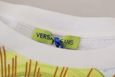 Versace Jeans White Graphic Print Long Sleeves Sweater In White