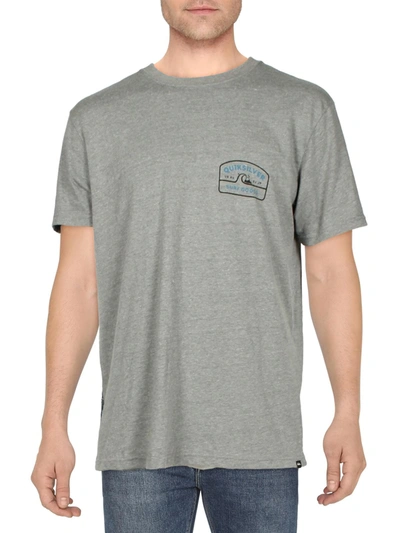 Shop Quiksilver Shape Up Mens Heathered Crewneck Graphic T-shirt In Grey