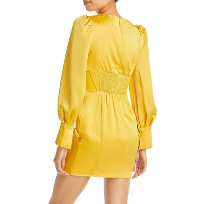 Shop Lavish Alice Womens Satin Short Mini Dress In Yellow