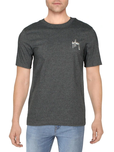 Shop Guy Harvey Mens Graphic Crewneck T-shirt In Grey