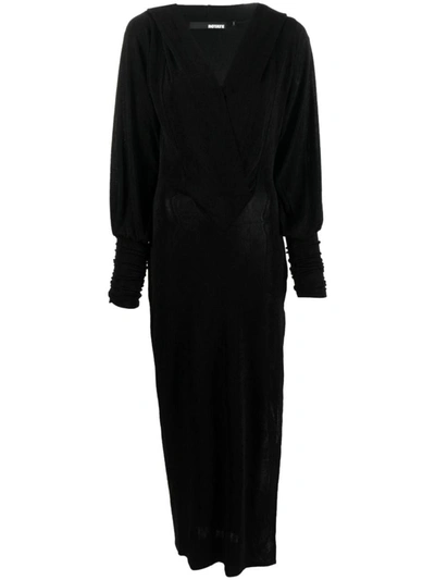 Shop Rotate Birger Christensen Rotate Slinky Maxi Hooded Dress Clothing In Black