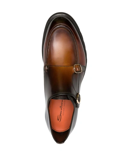 Shop Santoni Emric Loafers Shoes In Brown
