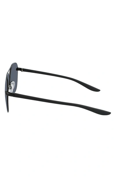 Shop Nike City 61mm Aviator Sunglasses In Satin Black / Grey