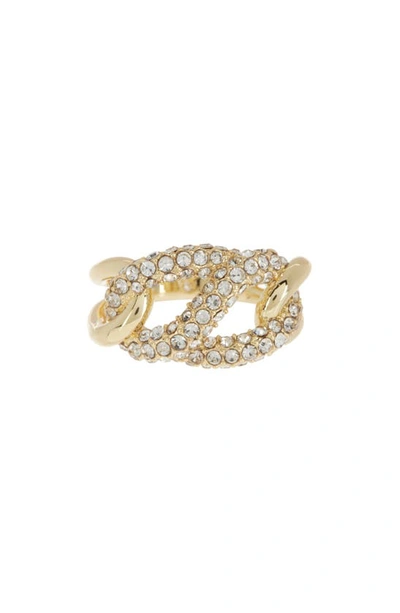 Shop Covet Twist Pavé Band Ring In Gold