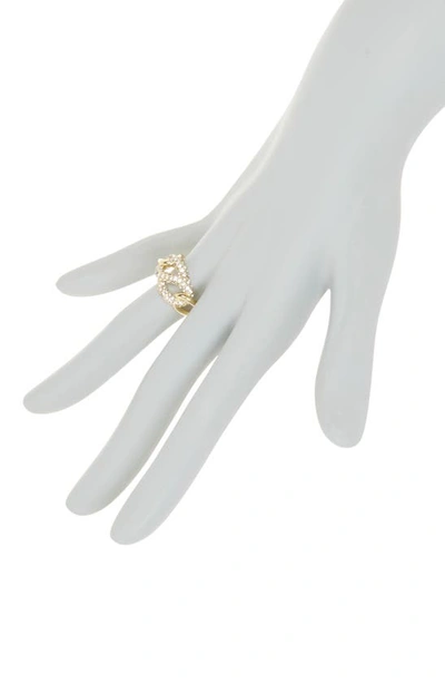 Shop Covet Twist Pavé Band Ring In Gold